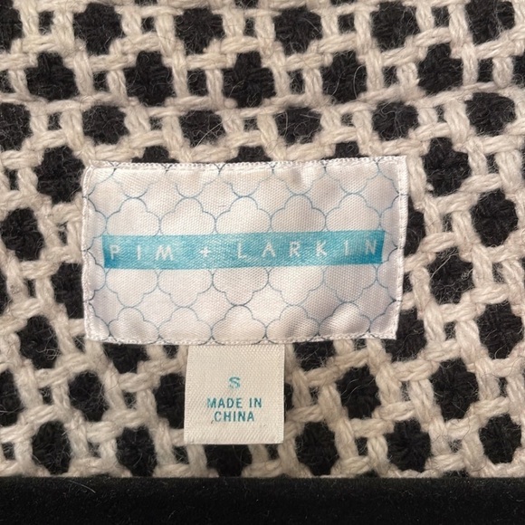 Pim + Larkin Anthropologie/Piperlime Small Black And White Tweed Snap Front Coat - Picture 4 of 6
